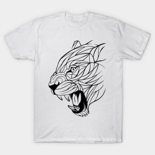 Leopard Minimalist art lines T-Shirt